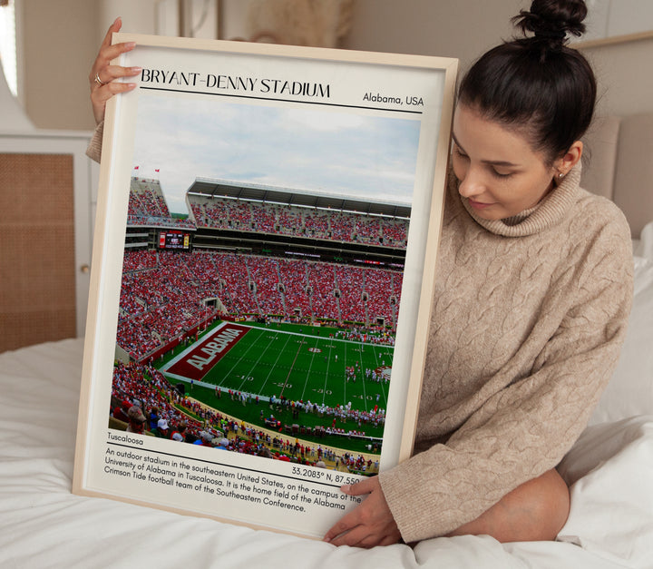 Bryant–Denny Stadium Football Minimal Wall Art