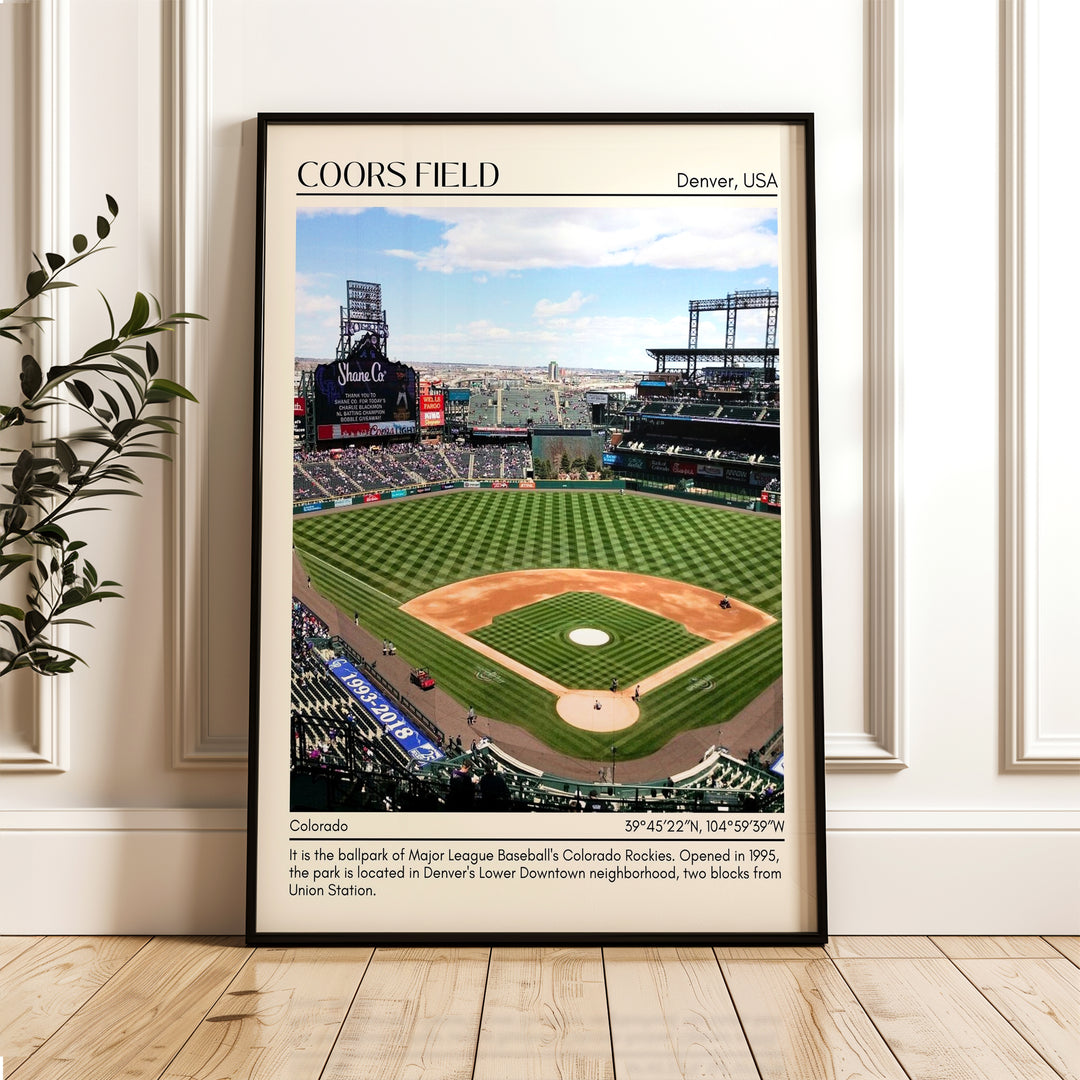 Coors Field Stadium Baseball Minimal Wall Art