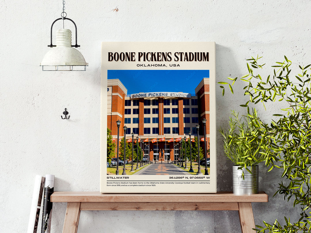 Boone Pickens Stadium Football Retro Wall Art