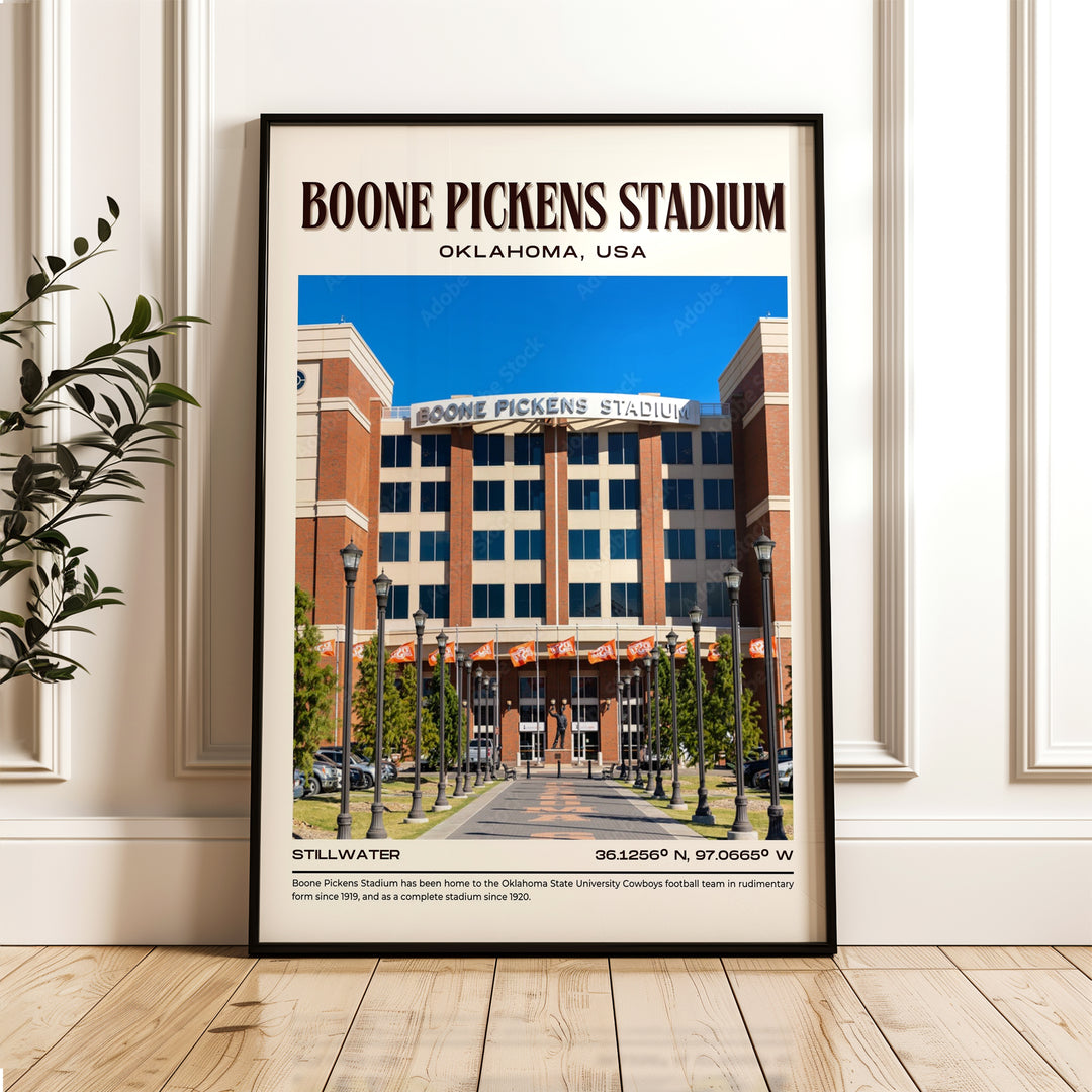 Boone Pickens Stadium Football Retro Wall Art