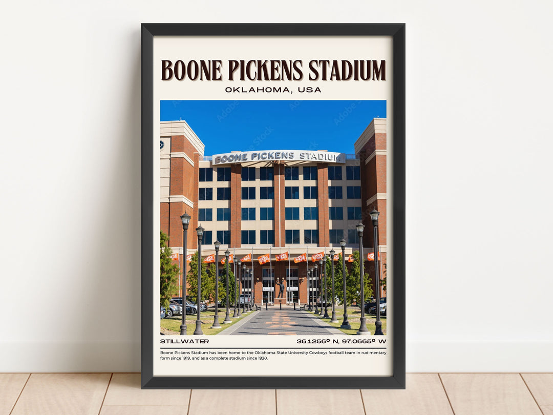 Boone Pickens Stadium Football Retro Wall Art