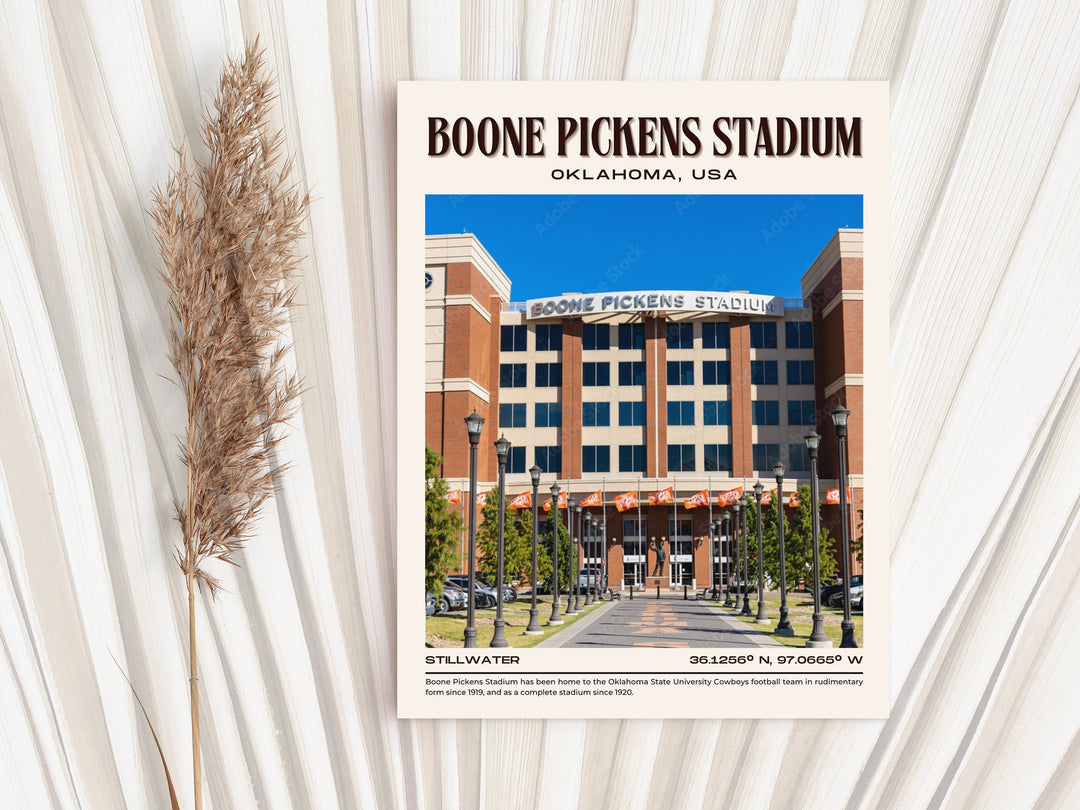 Boone Pickens Stadium Football Retro Wall Art