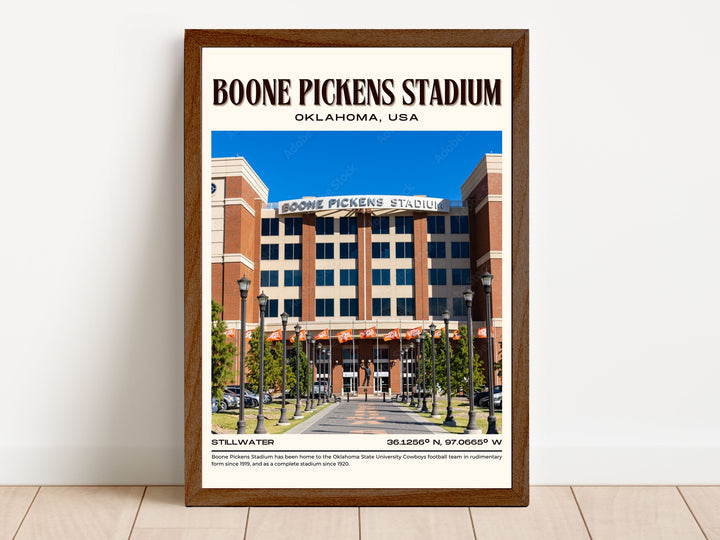 Boone Pickens Stadium Football Retro Wall Art