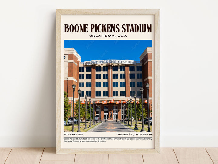 Boone Pickens Stadium Football Retro Wall Art