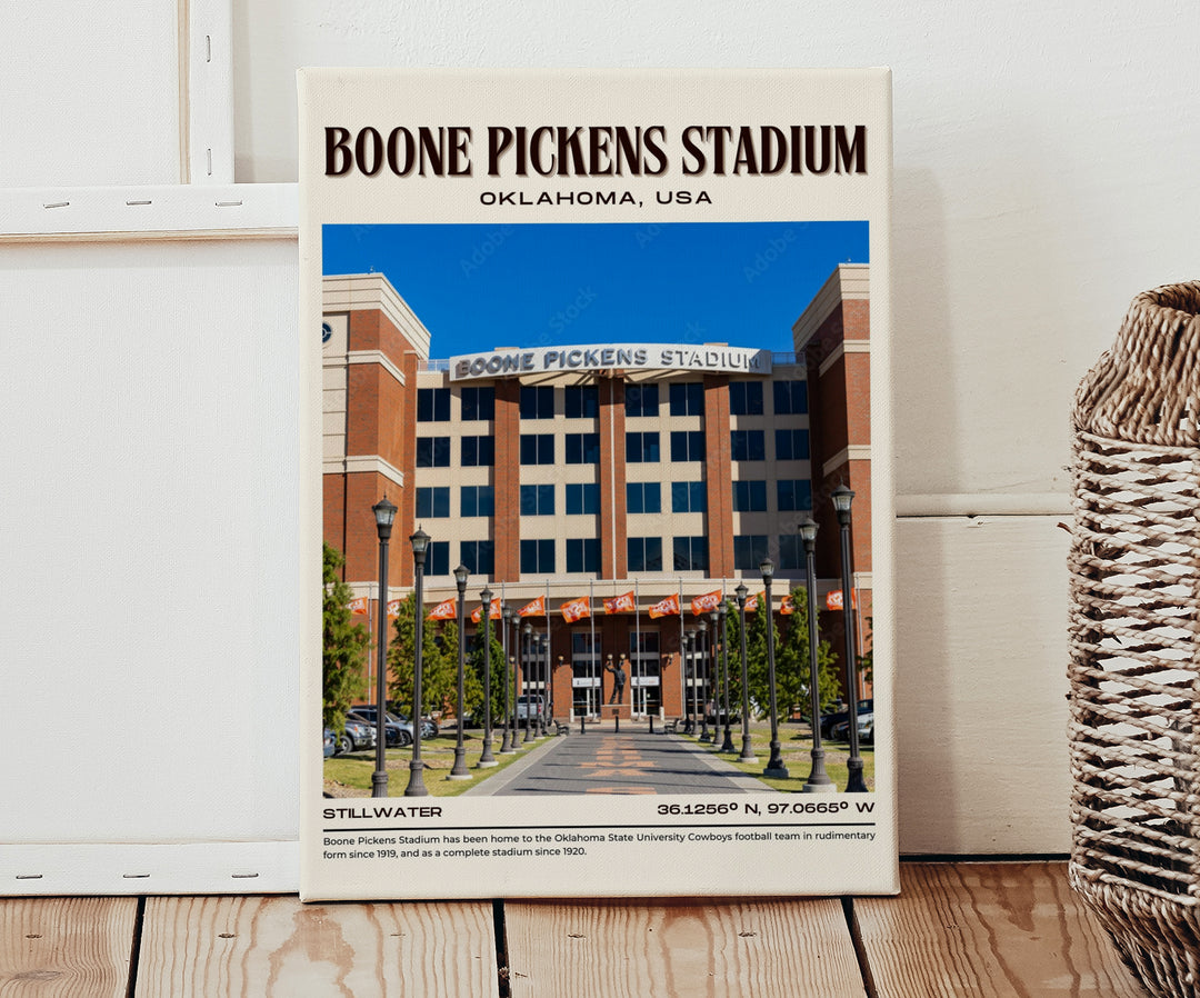 Boone Pickens Stadium Football Retro Wall Art