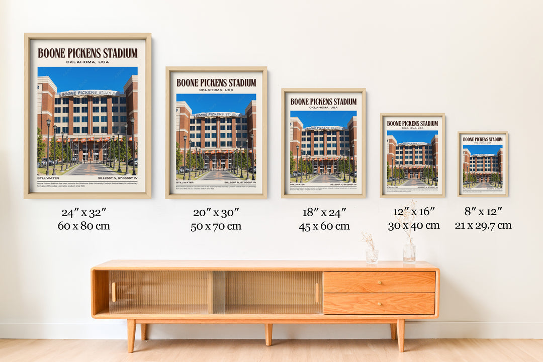 Boone Pickens Stadium Football Retro Wall Art