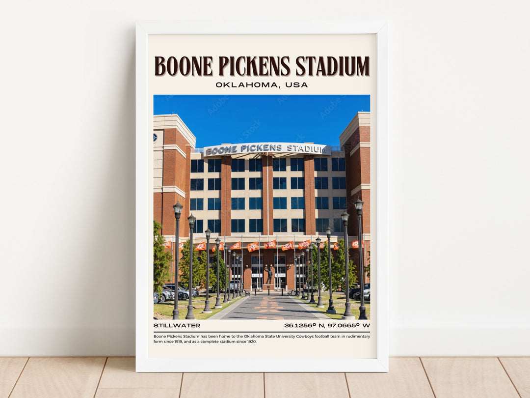 Boone Pickens Stadium Football Retro Wall Art