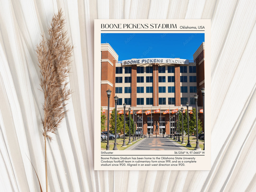 Boone Pickens Stadium Football Minimal Wall Art