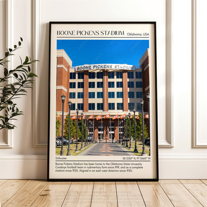 Boone Pickens Stadium Football Minimal Wall Art