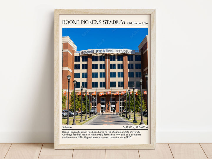 Boone Pickens Stadium Football Minimal Wall Art