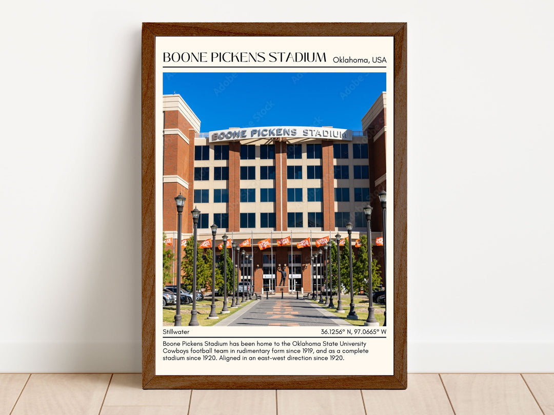 Boone Pickens Stadium Football Minimal Wall Art