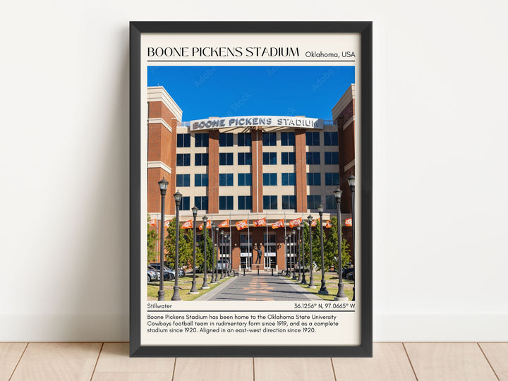 Boone Pickens Stadium Football Minimal Wall Art