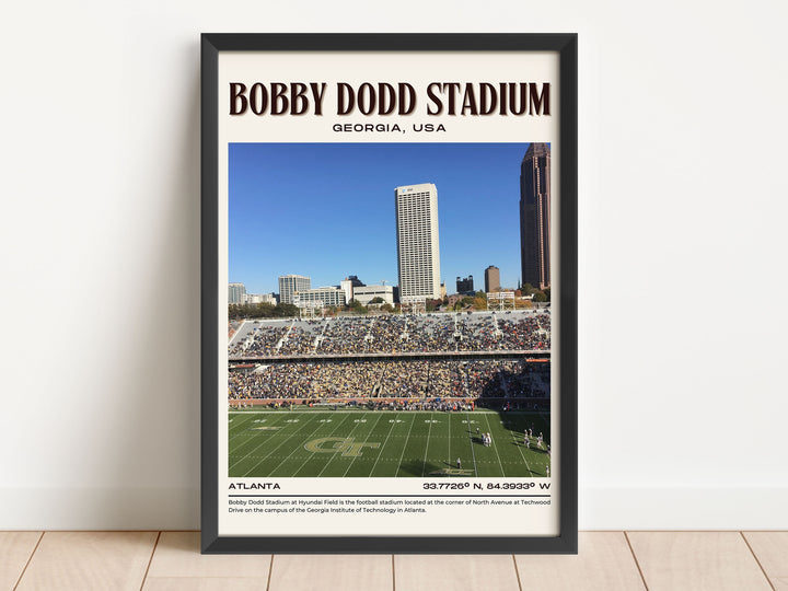 Bobby Dodd Stadium Football Retro Wall Art