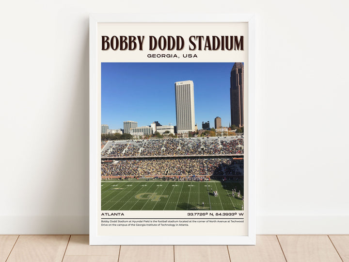 Bobby Dodd Stadium Football Retro Wall Art