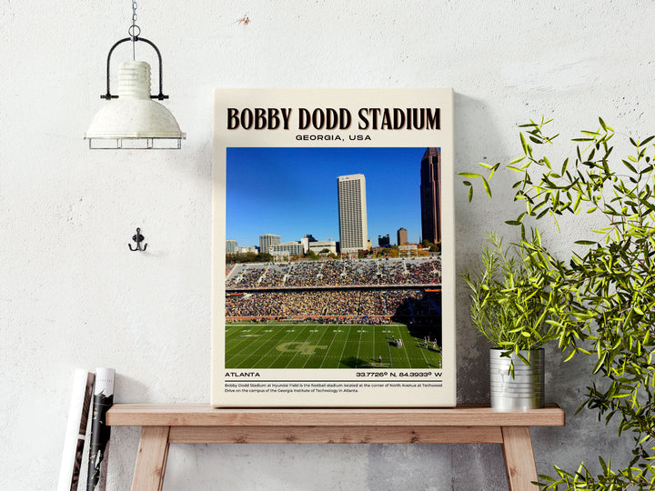 Bobby Dodd Stadium Football Retro Wall Art