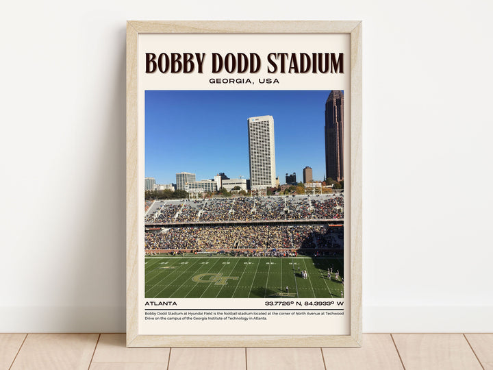 Bobby Dodd Stadium Football Retro Wall Art