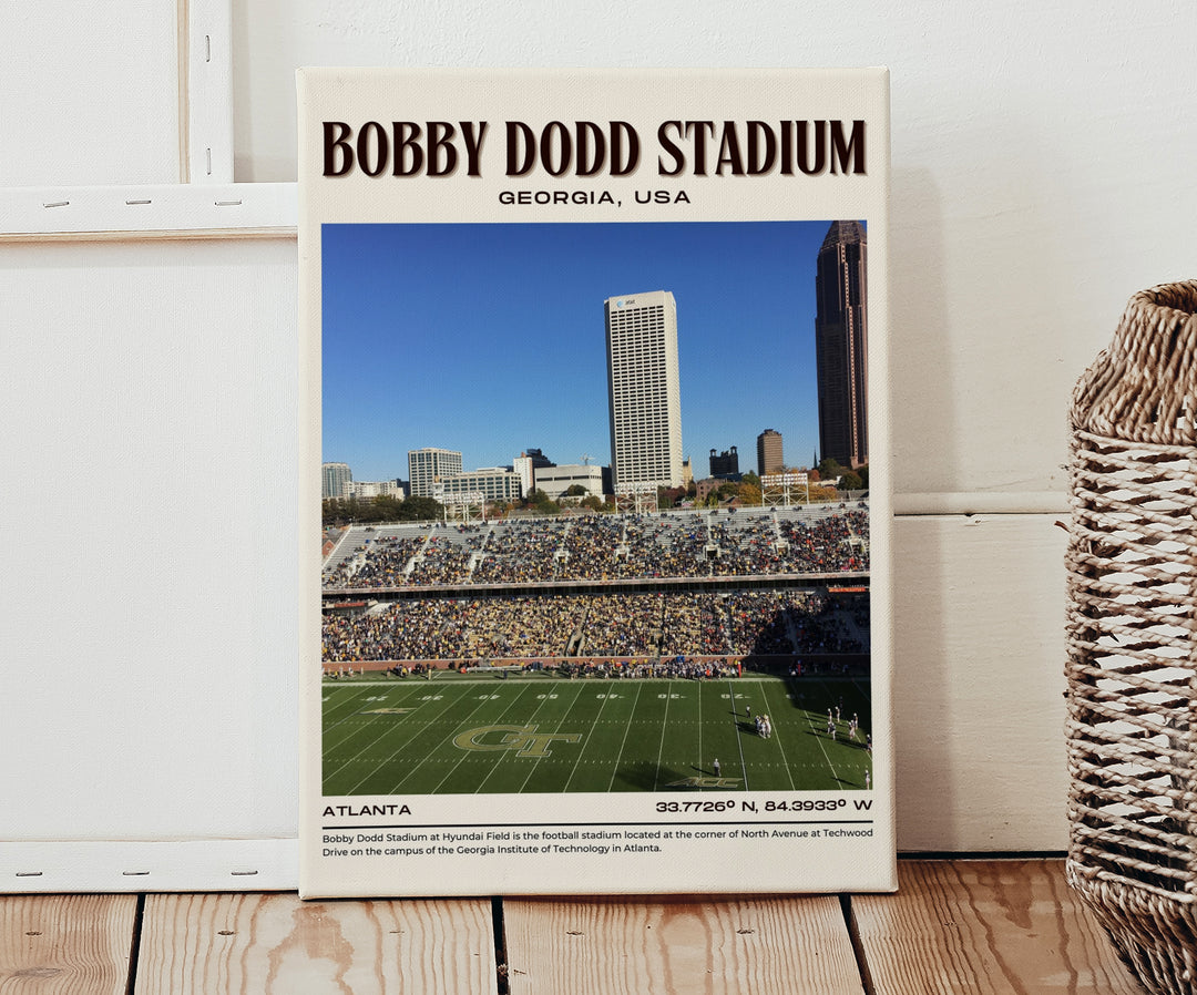 Bobby Dodd Stadium Football Retro Wall Art