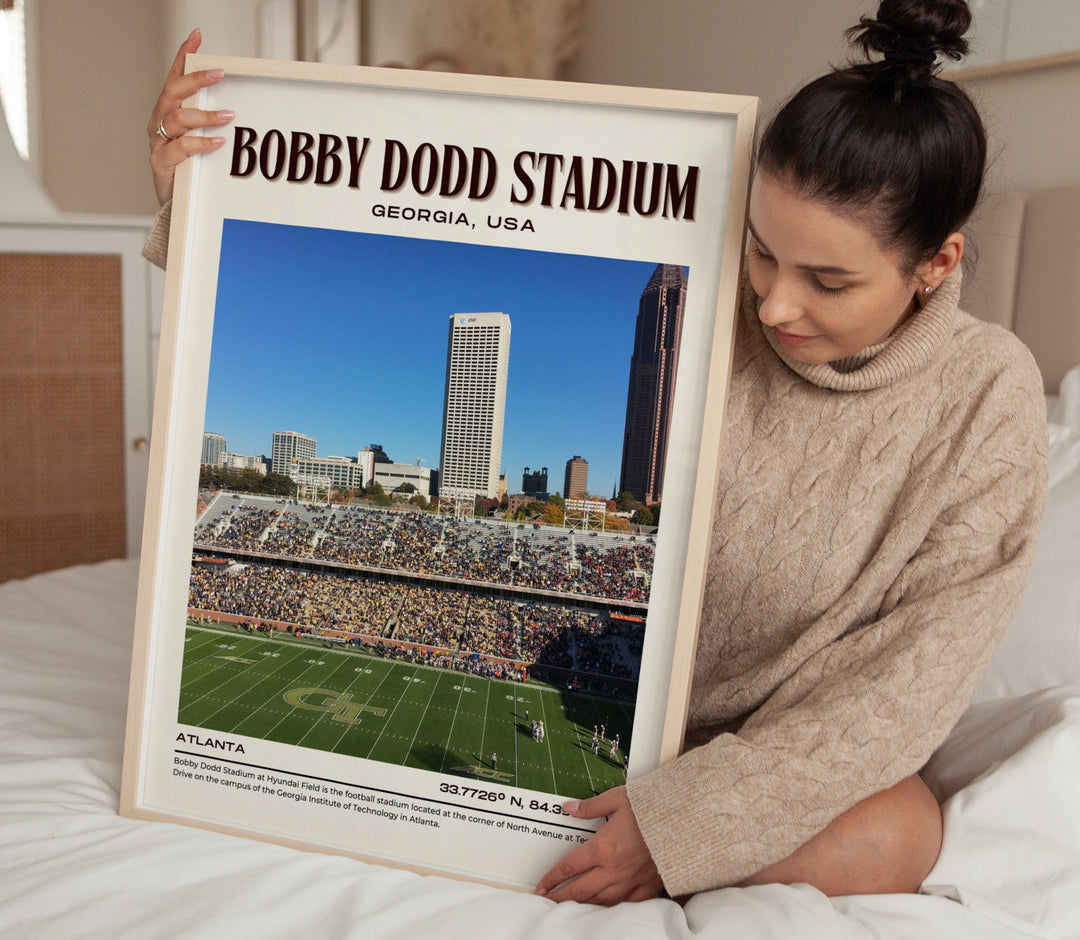 Bobby Dodd Stadium Football Retro Wall Art