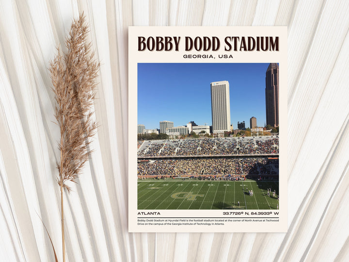 Bobby Dodd Stadium Football Retro Wall Art