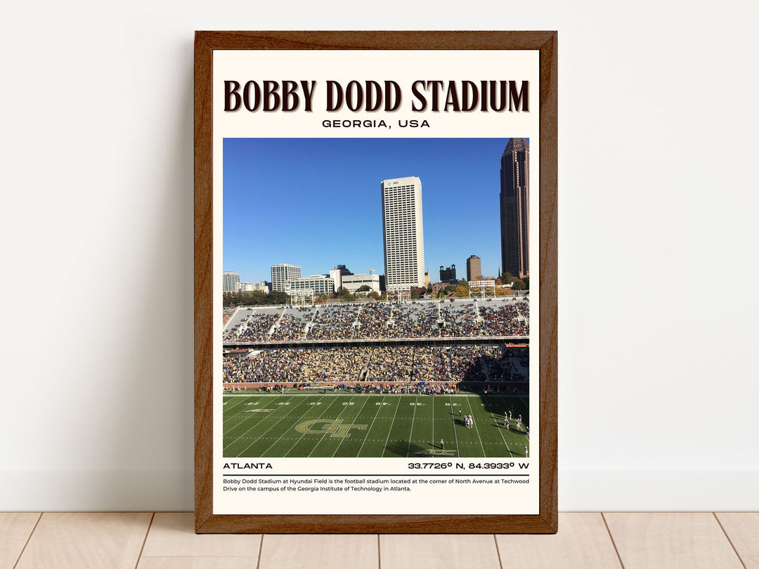 Bobby Dodd Stadium Football Retro Wall Art