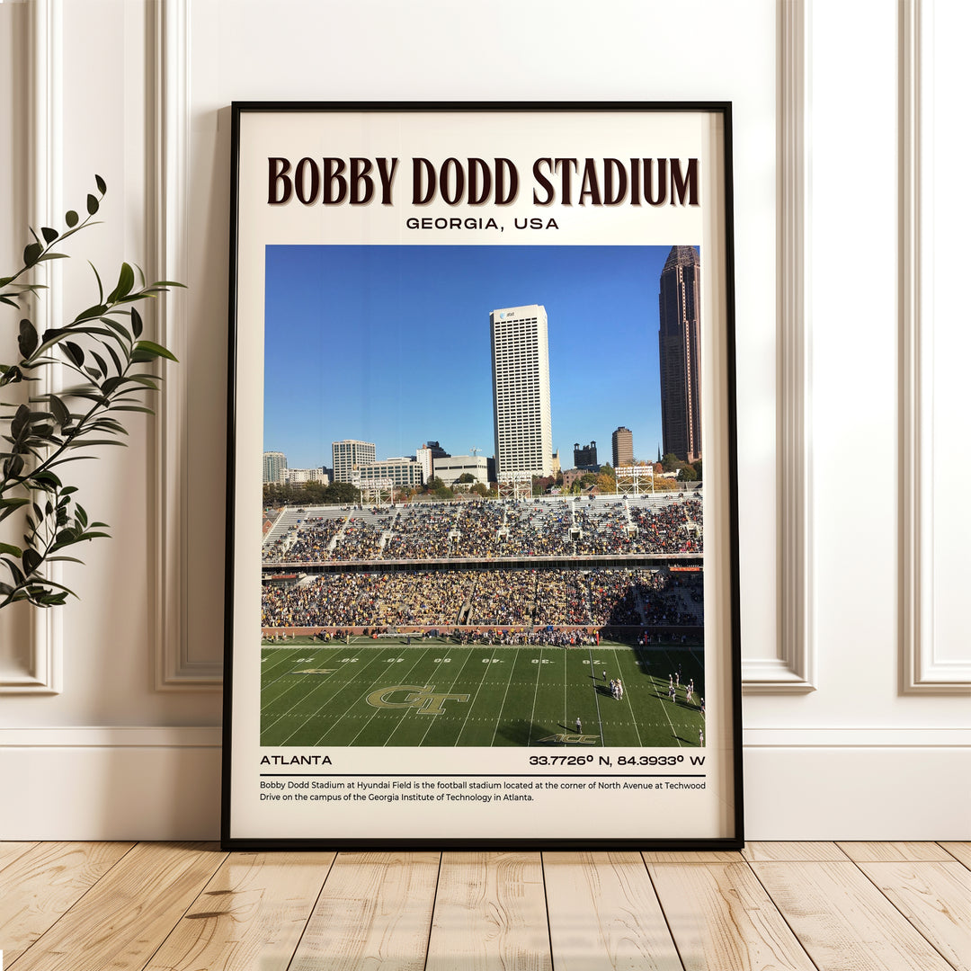 Bobby Dodd Stadium Football Retro Wall Art