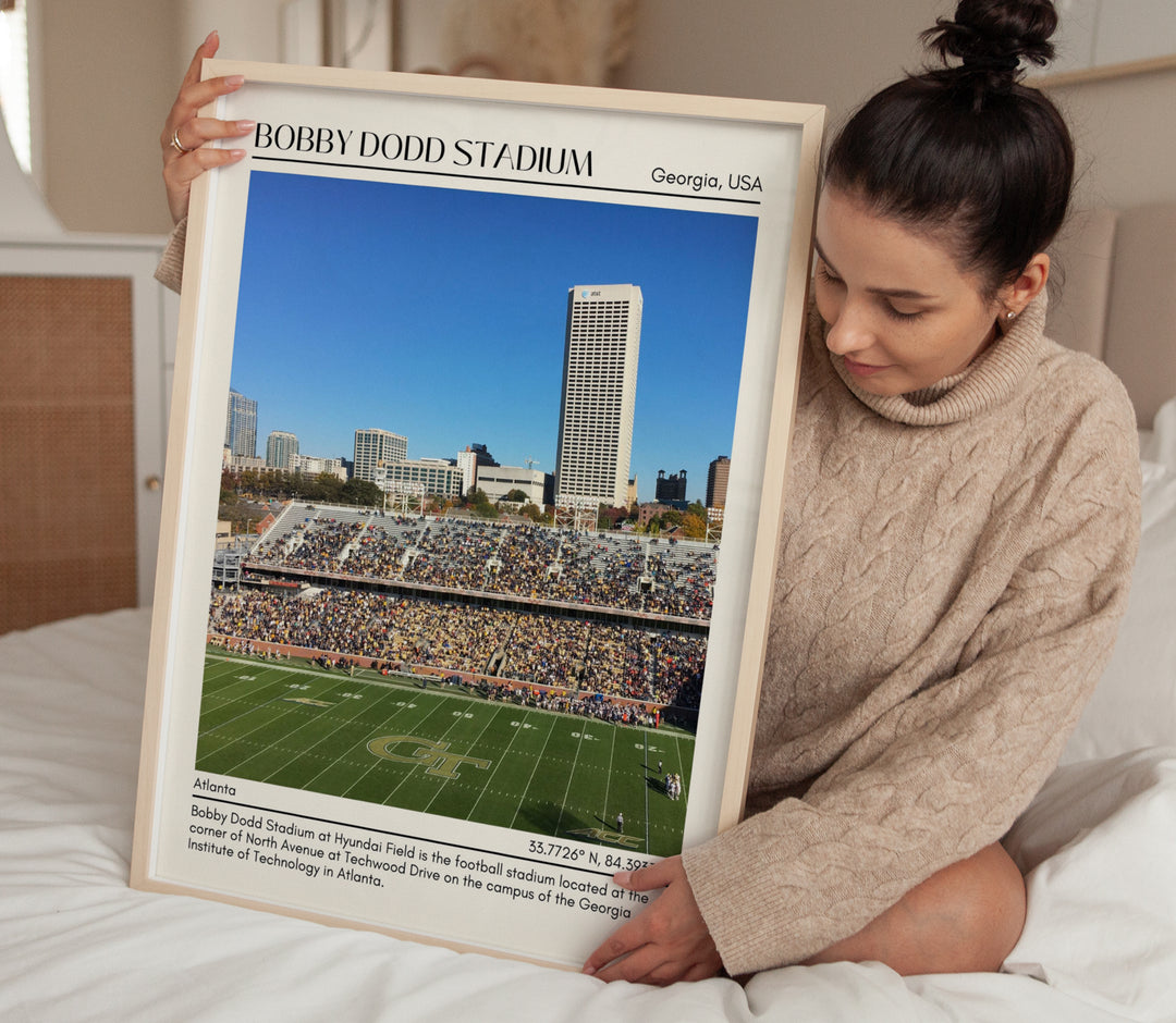 Bobby Dodd Stadium Football Minimal Wall Art