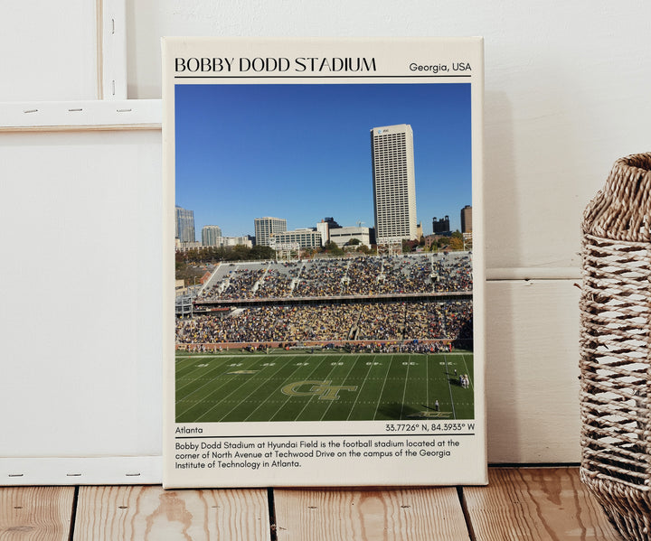 Bobby Dodd Stadium Football Minimal Wall Art