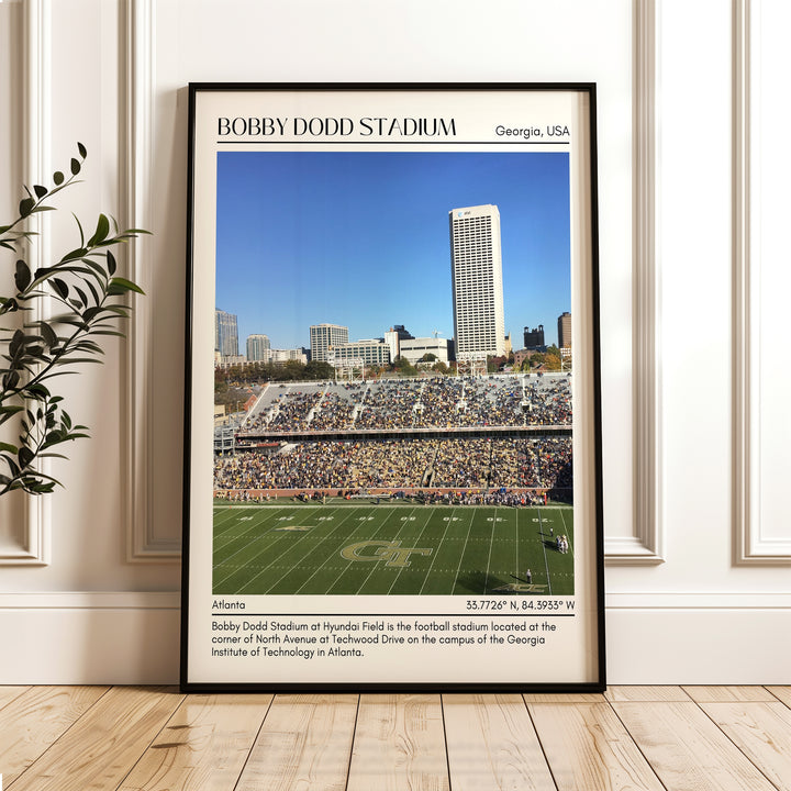 Bobby Dodd Stadium Football Minimal Wall Art