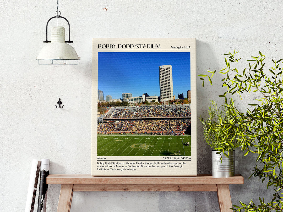 Bobby Dodd Stadium Football Minimal Wall Art