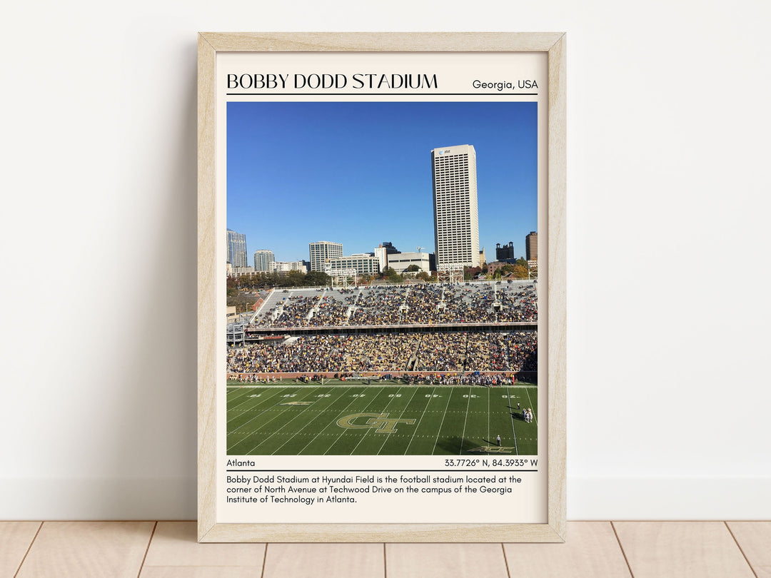 Bobby Dodd Stadium Football Minimal Wall Art