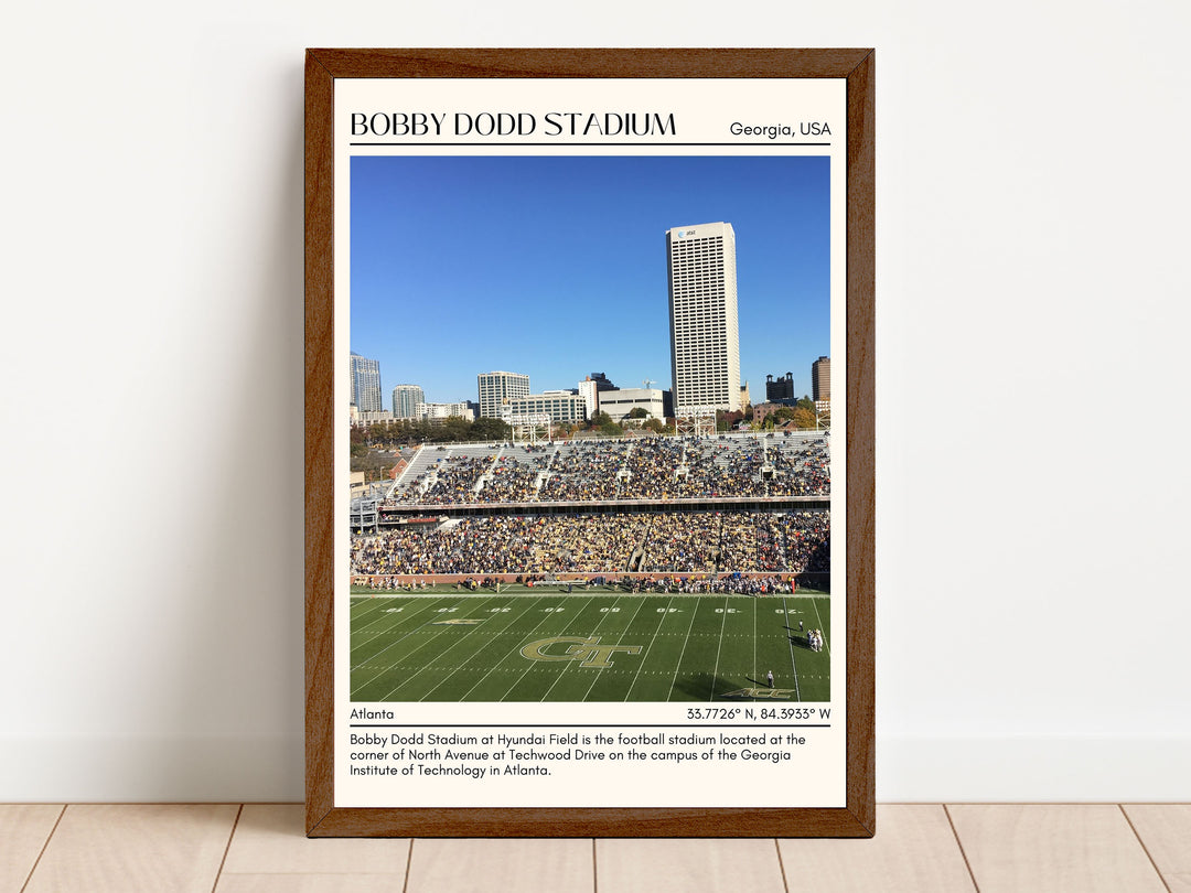 Bobby Dodd Stadium Football Minimal Wall Art