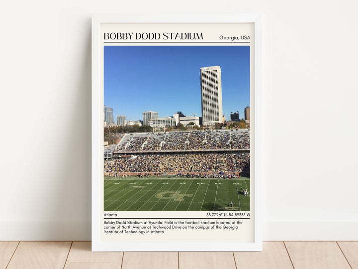 Bobby Dodd Stadium Football Minimal Wall Art