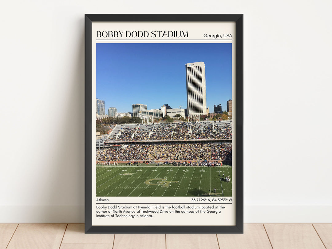 Bobby Dodd Stadium Football Minimal Wall Art