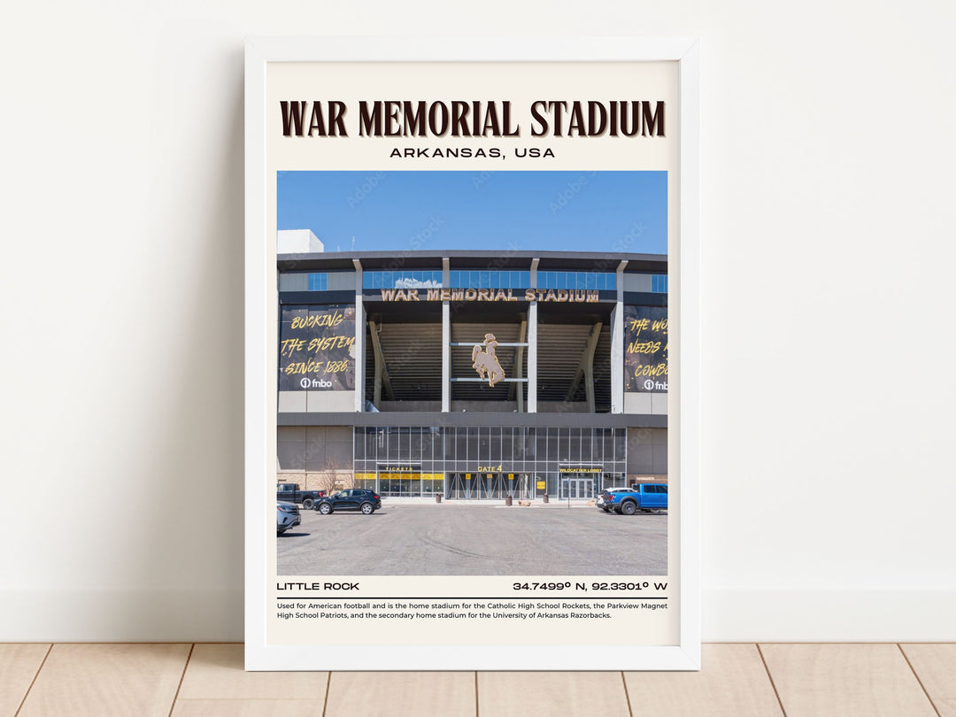 War Memorial Stadium Football Retro Wall Art