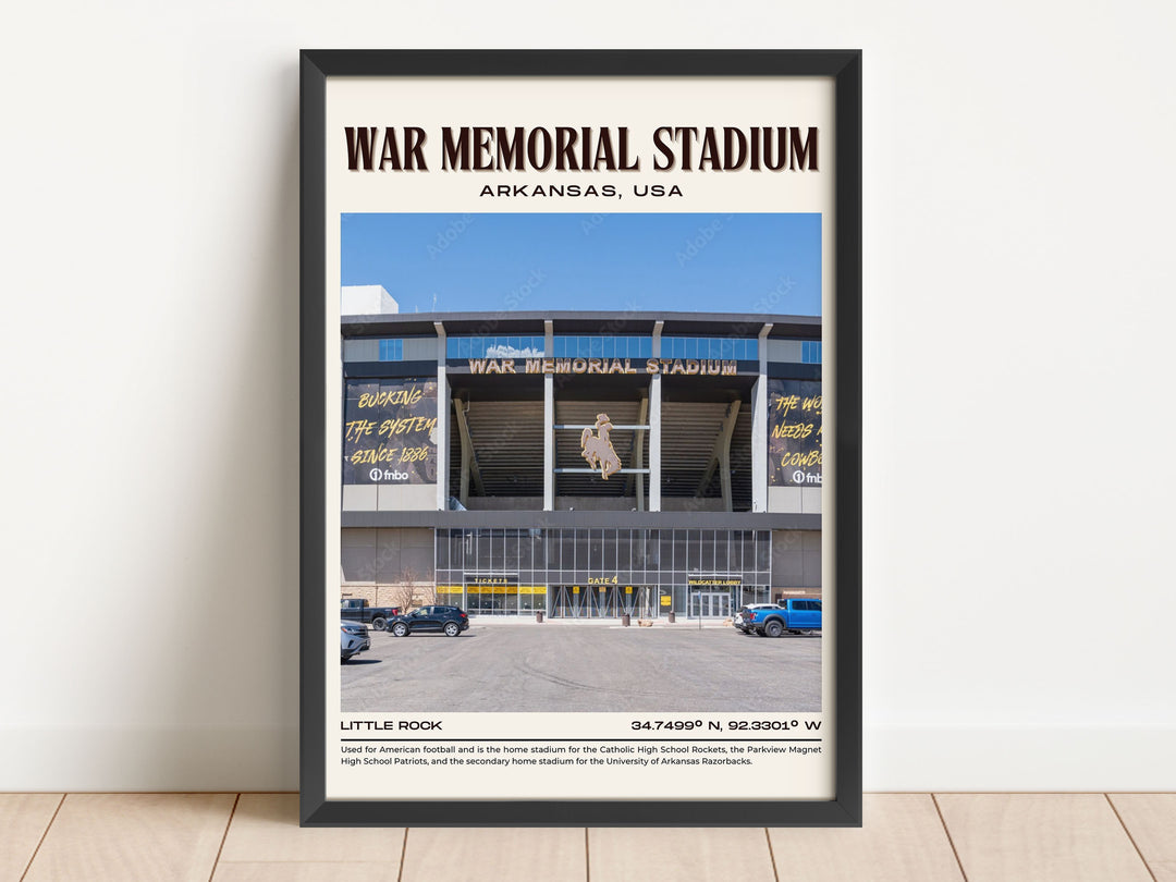 War Memorial Stadium Football Retro Wall Art