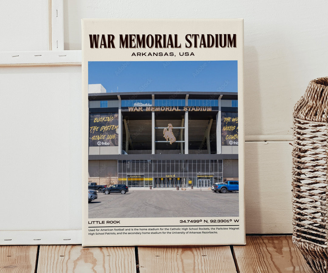 War Memorial Stadium Football Retro Wall Art