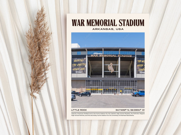 War Memorial Stadium Football Retro Wall Art