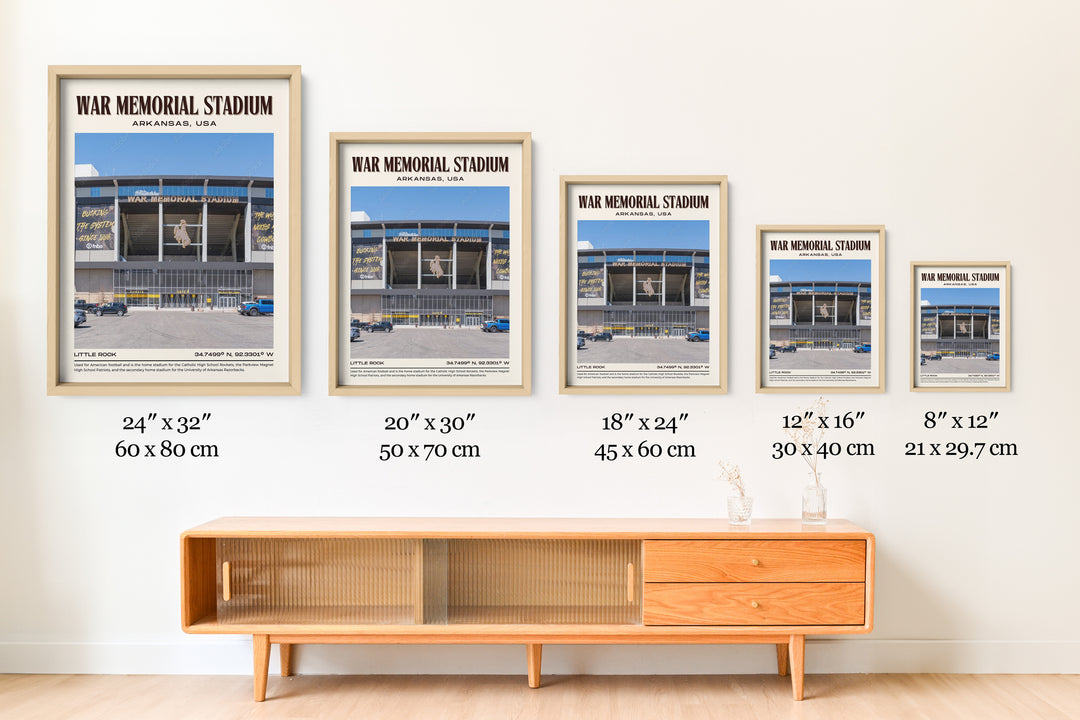 War Memorial Stadium Football Retro Wall Art