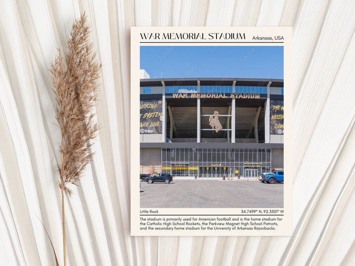 War Memorial Stadium Football Minimal Wall Art