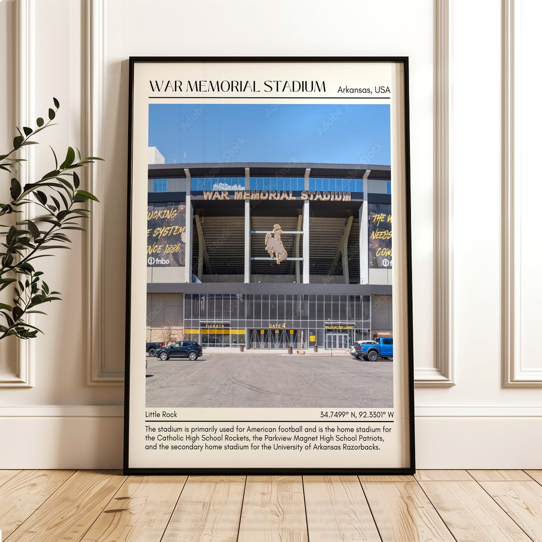 War Memorial Stadium Football Minimal Wall Art