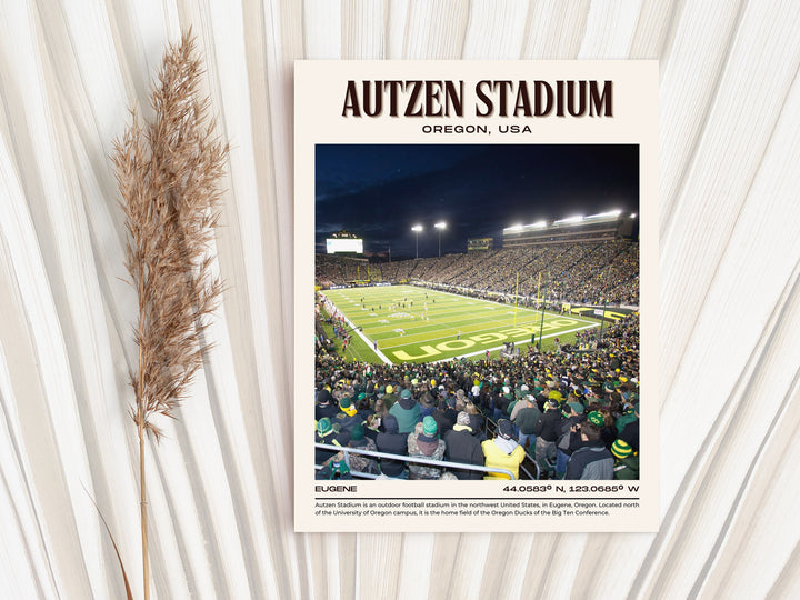 Autzen Stadium Football Retro Wall Art