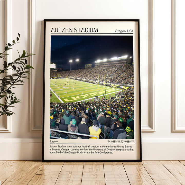 Autzen Stadium Football Minimal Wall Art