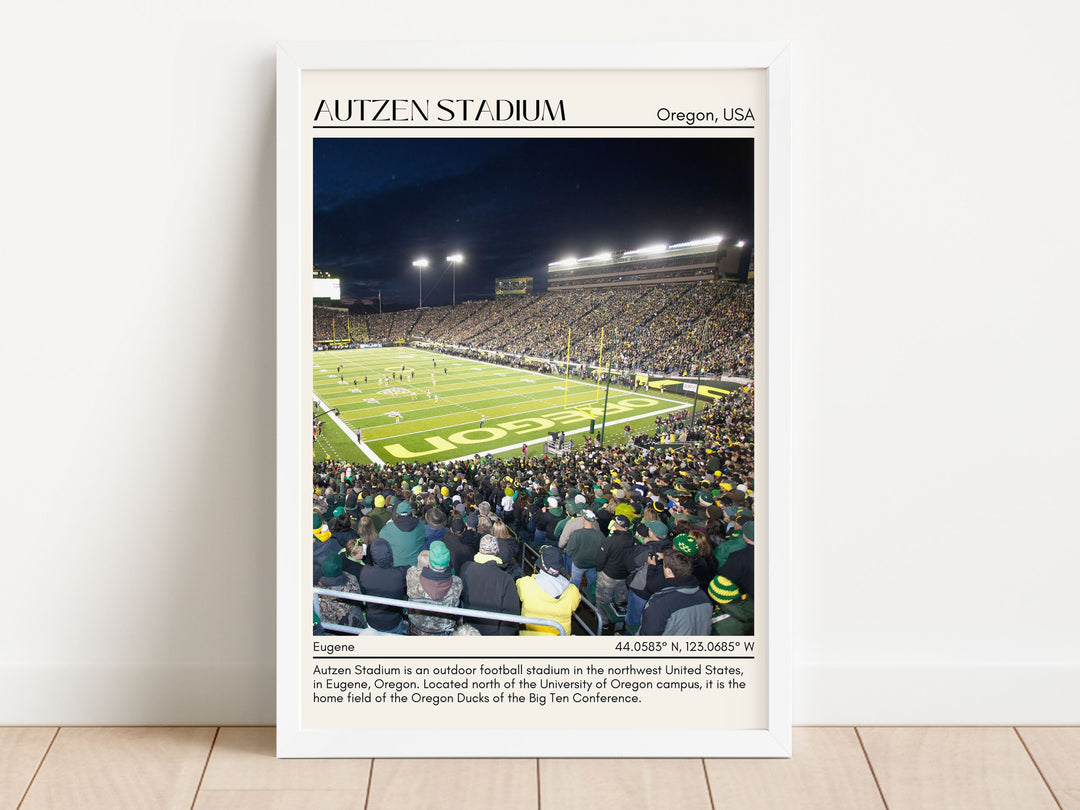 Autzen Stadium Football Minimal Wall Art