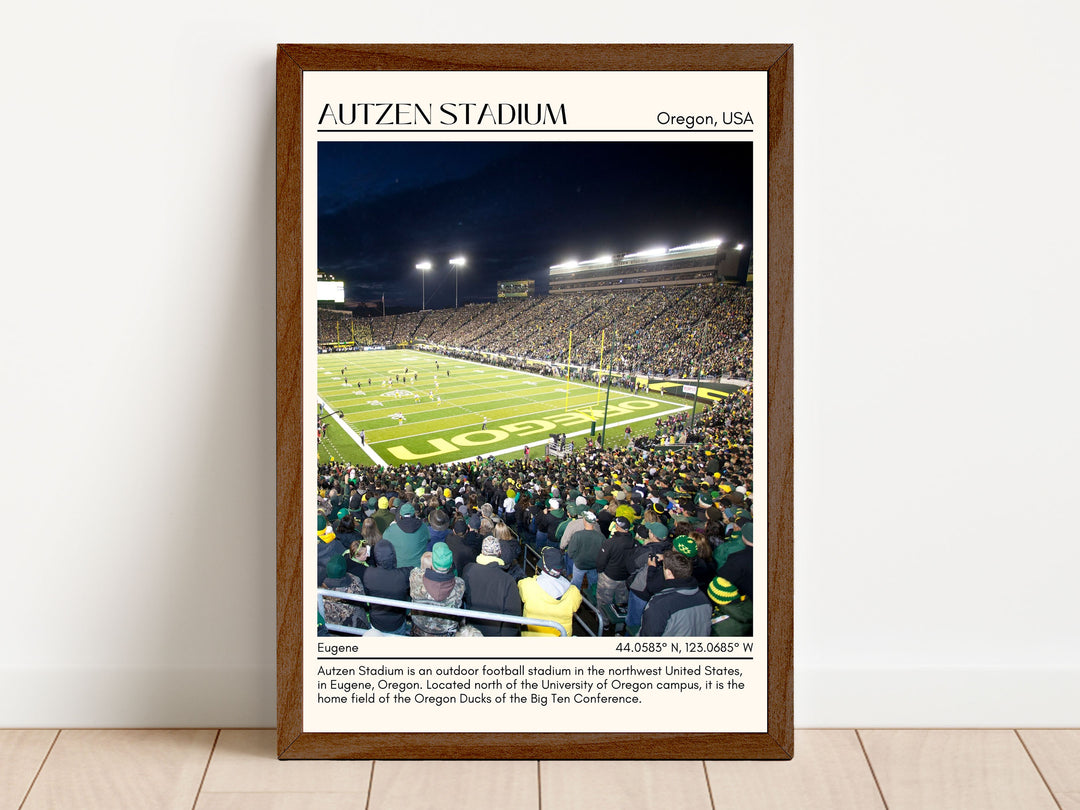 Autzen Stadium Football Minimal Wall Art