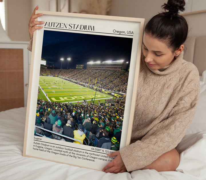 Autzen Stadium Football Minimal Wall Art