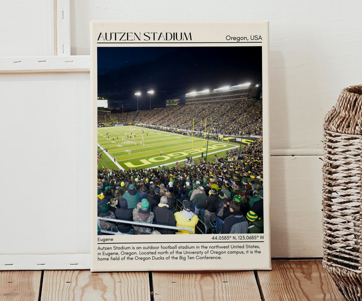 Autzen Stadium Football Minimal Wall Art