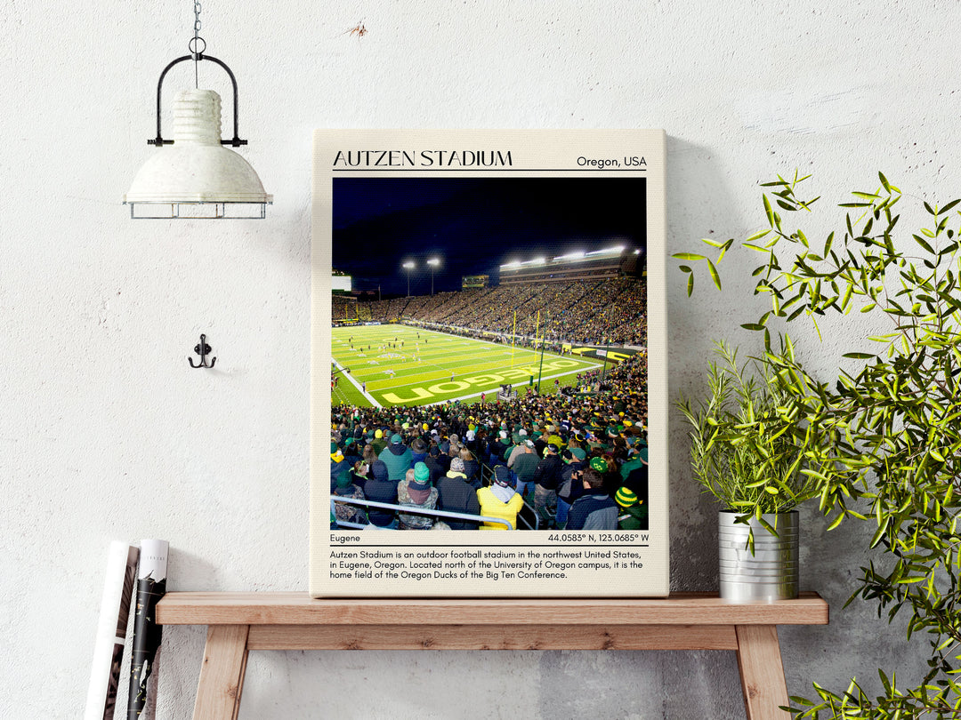 Autzen Stadium Football Minimal Wall Art