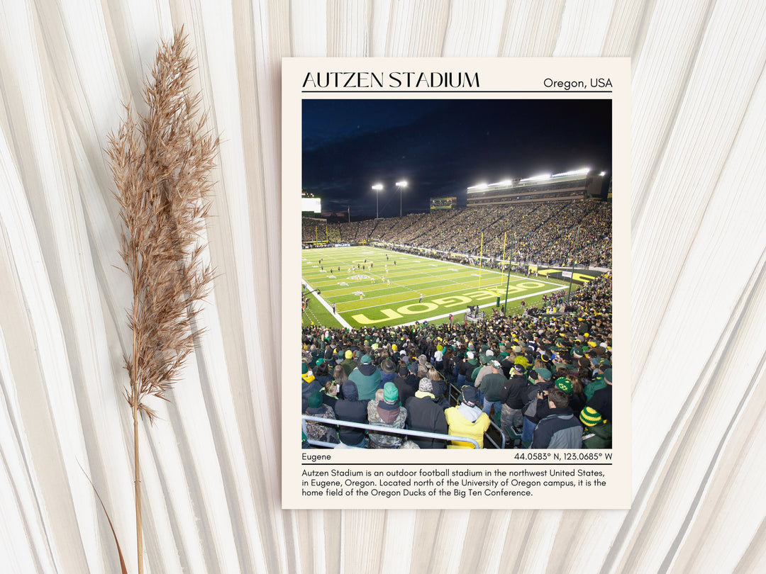 Autzen Stadium Football Minimal Wall Art