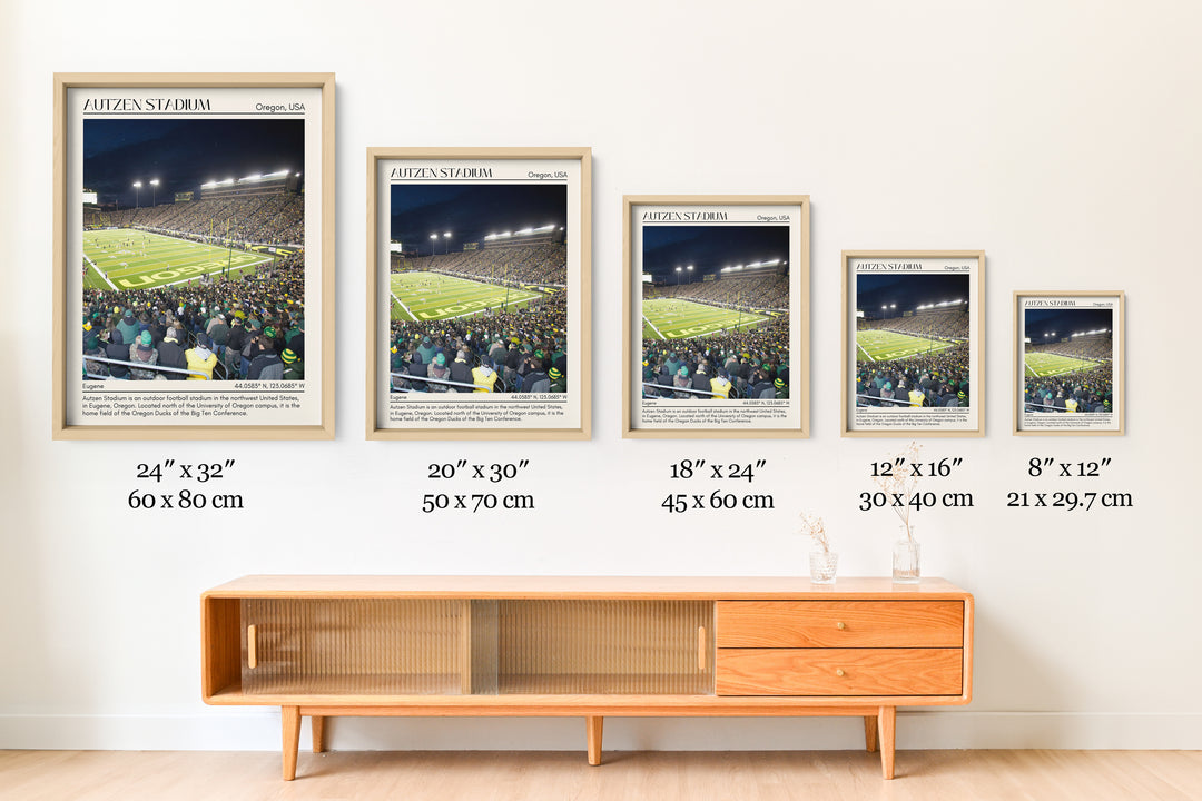 Autzen Stadium Football Minimal Wall Art