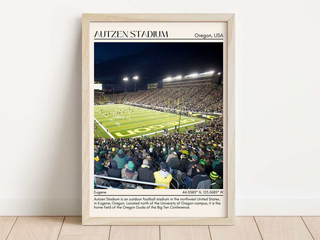 Autzen Stadium Football Minimal Wall Art